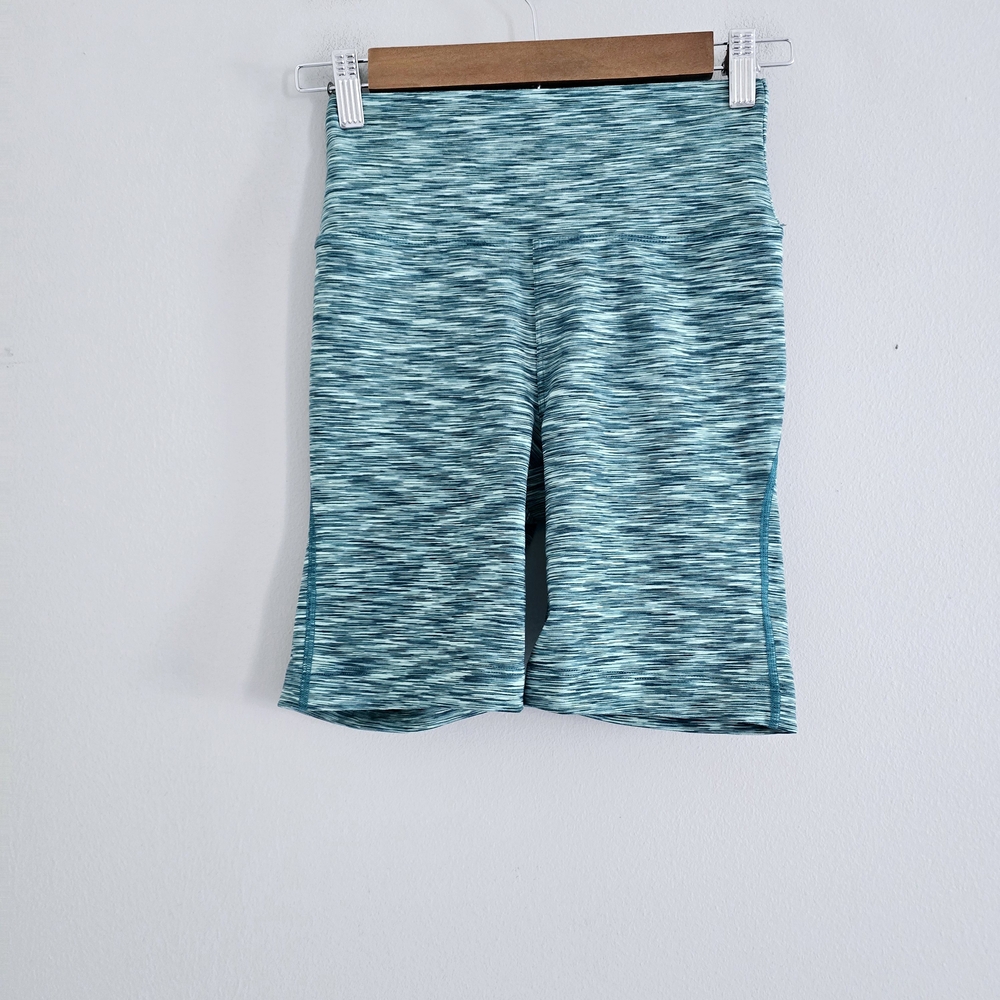 Outdoor Voices Teal Patterned Biker Shorts XS